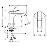 hansgrohe Vivenis Einhebel-Waschtischarmatur 110 ohne Ablaufgarnitur