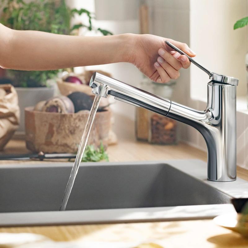 hansgrohe Zesis M33 Einhebel-Küchenarmatur 150, Eco, Ausziehbrause, 2 Strahlarten