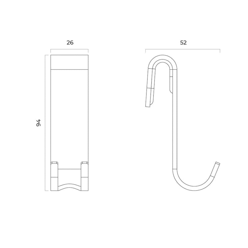 OLTENS Glomma Haken für Glasduschwand