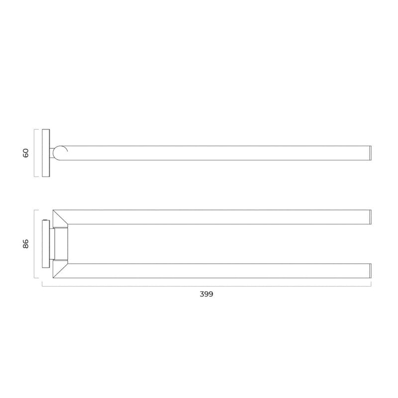 OLTENS Gulfoss Handtuchhalter 2-armig schwenkbar, 40 cm