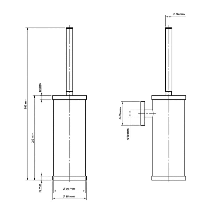 OLTENS Gulfoss Toilettenbürstengarnitur wandhängend