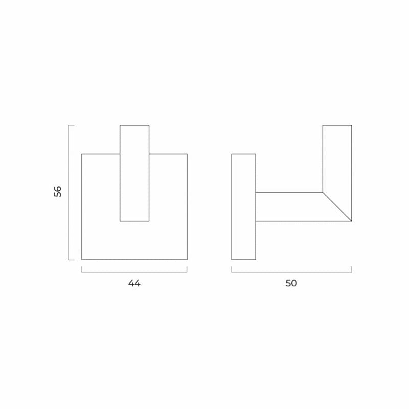 OLTENS Tved Einzel-Handtuchhaken eckig