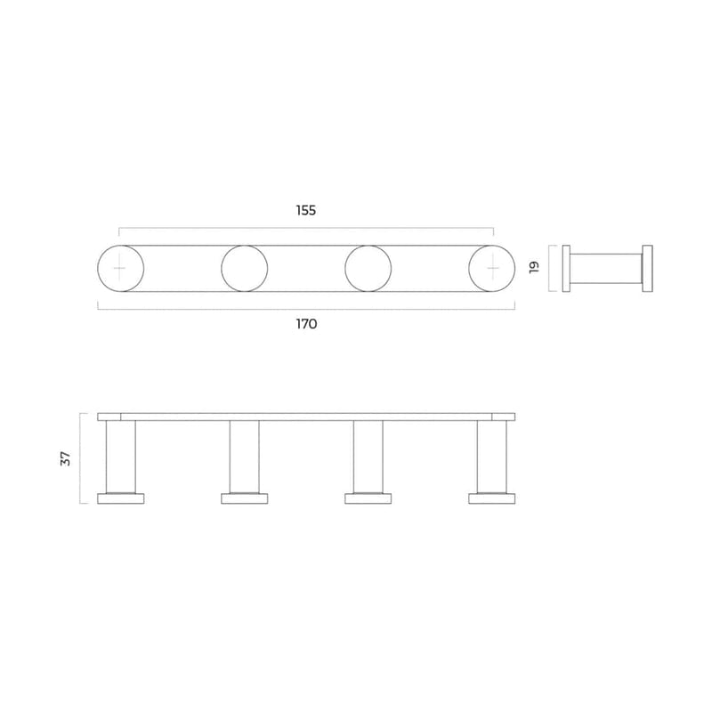 OLTENS Vernal Handtuch-Hakenleiste 4-fach