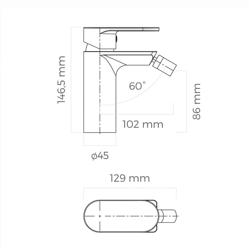 OLTENS Gulfoss Bidet-Einhebelmischer, Höhe 14,6 cm