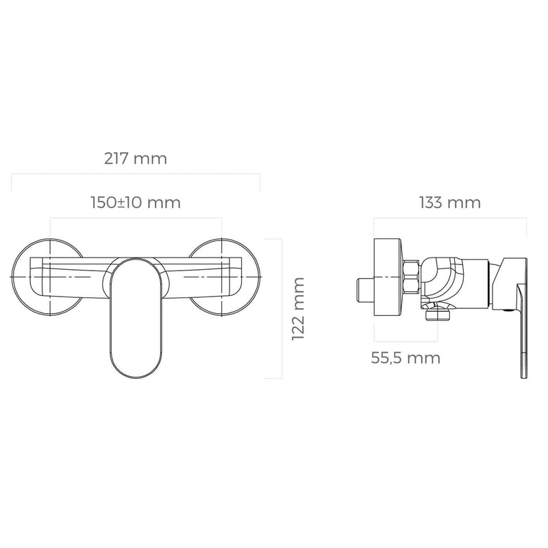 OLTENS Gulfoss Aufputz-Duscharmatur mit Brauseanschluss