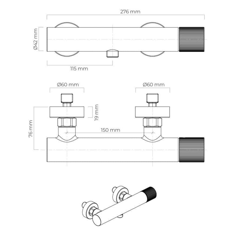 OLTENS Hamnes Aufputz-Duscharmatur mit Brauseanschluss