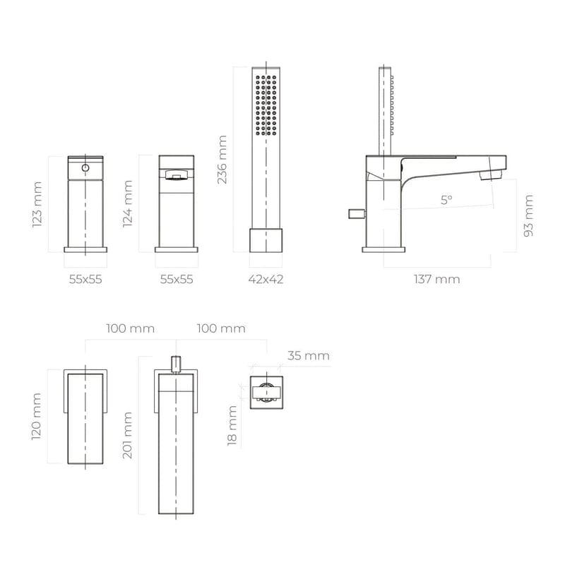 OLTENS Gota 3-Loch Wannen- und Duscharmatur