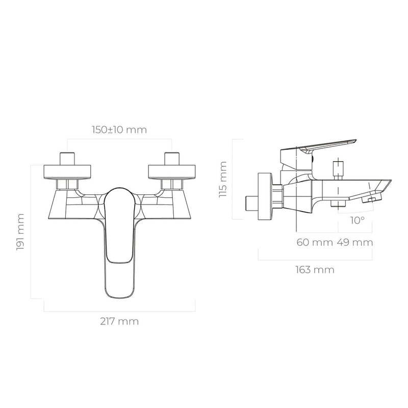 OLTENS Vernal Aufputz-Wannenarmatur mit Brauseanschluss