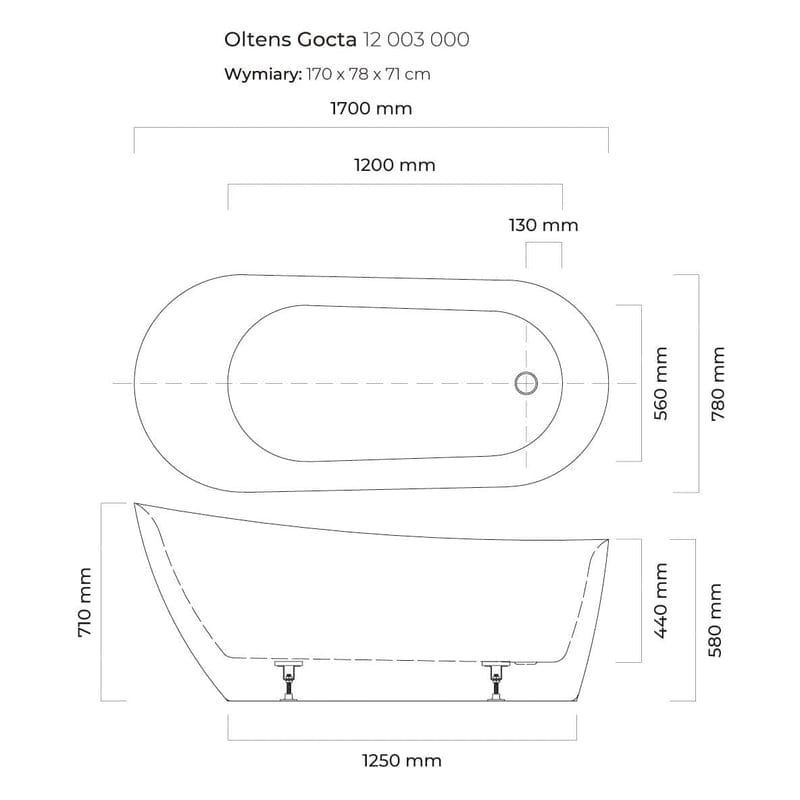 OLTENS Gocta vrijstaande ovale badkuip