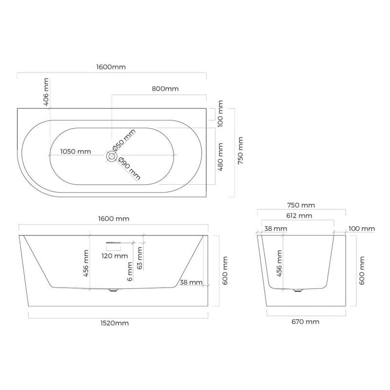 OLTENS Hulda vrijstaande badkuip