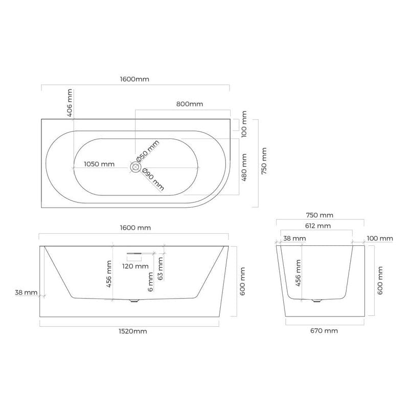 OLTENS Hulda vrijstaande badkuip