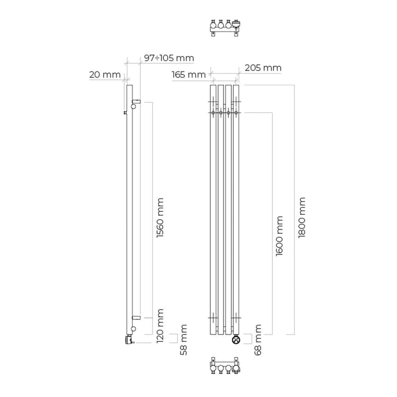 OLTENS Stang (e) Elektro-Badheizkörper
