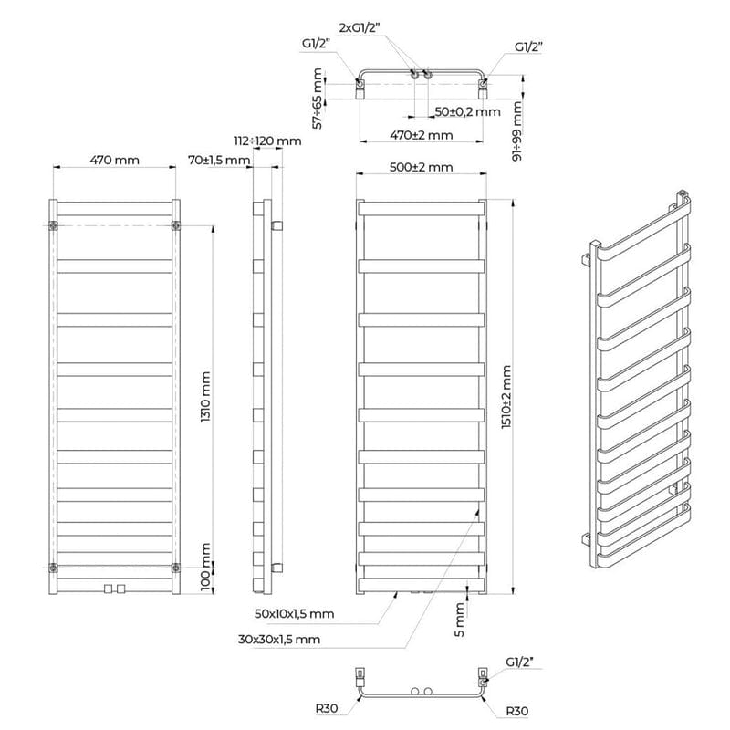 OLTENS Varme Badheizkörper