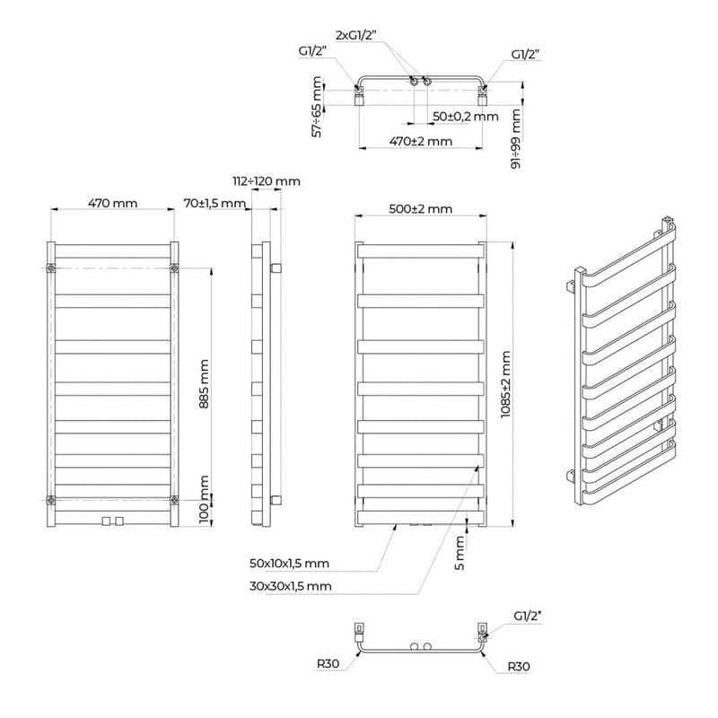 OLTENS Varme Badheizkörper