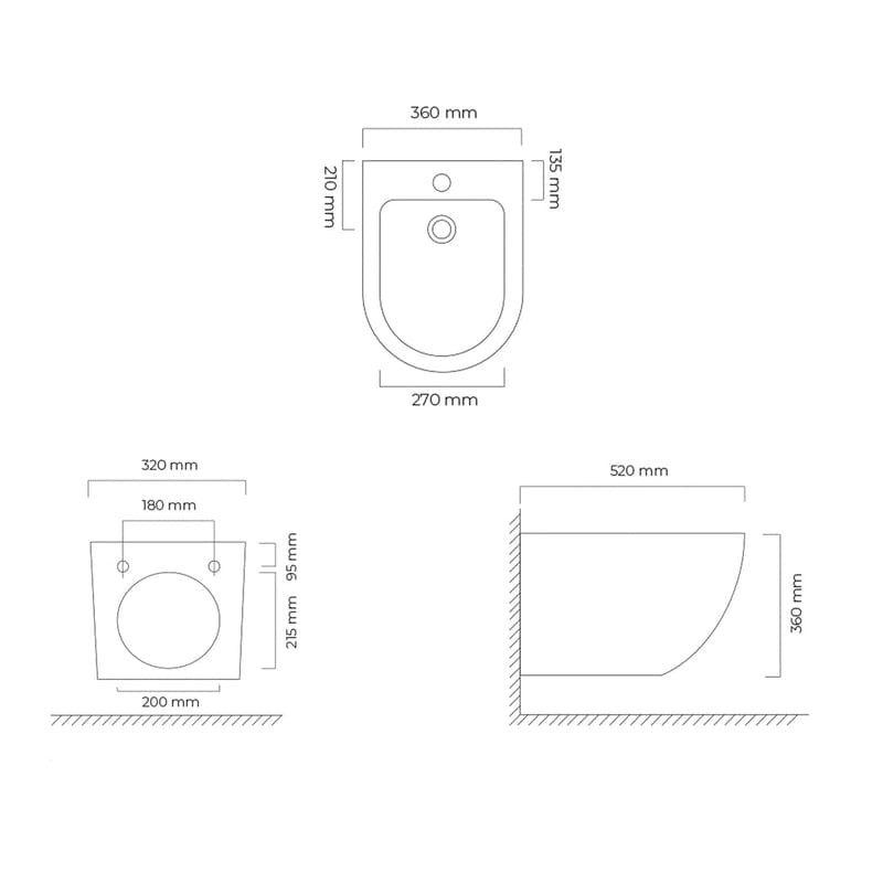 OLTENS Hamnes Wand-Bidet 36 x 52 cm, mit SmartClean