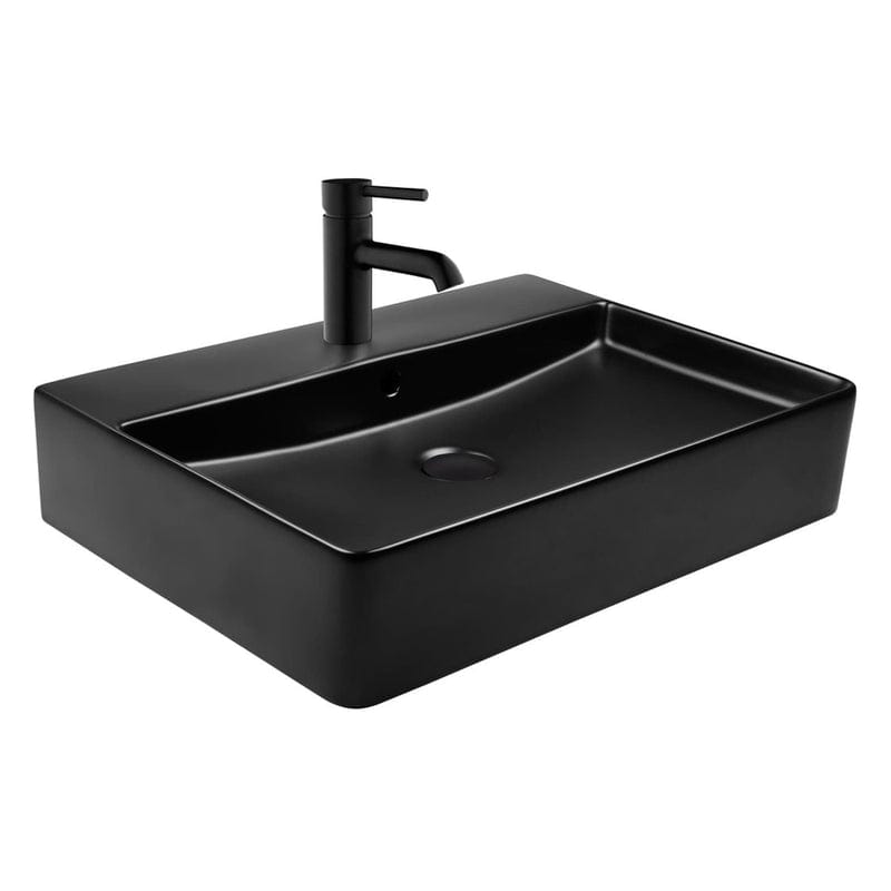 OLTENS Duve Aufsatzwaschbecken rechteckig 60 x 42 cm, mit Hahnloch, mit SmartClean