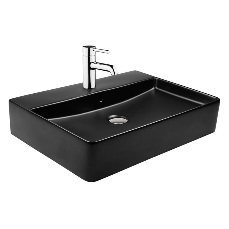 OLTENS Duve Aufsatzwaschbecken rechteckig 60 x 42 cm, mit Hahnloch, mit SmartClean