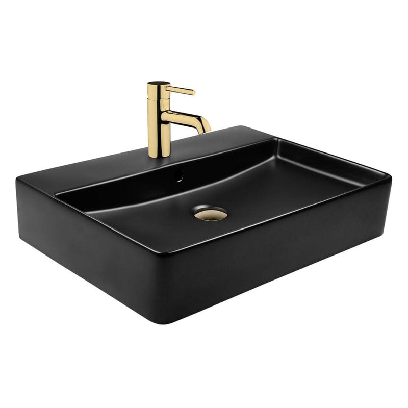 OLTENS Duve Aufsatzwaschbecken rechteckig 60 x 42 cm, mit Hahnloch, mit SmartClean