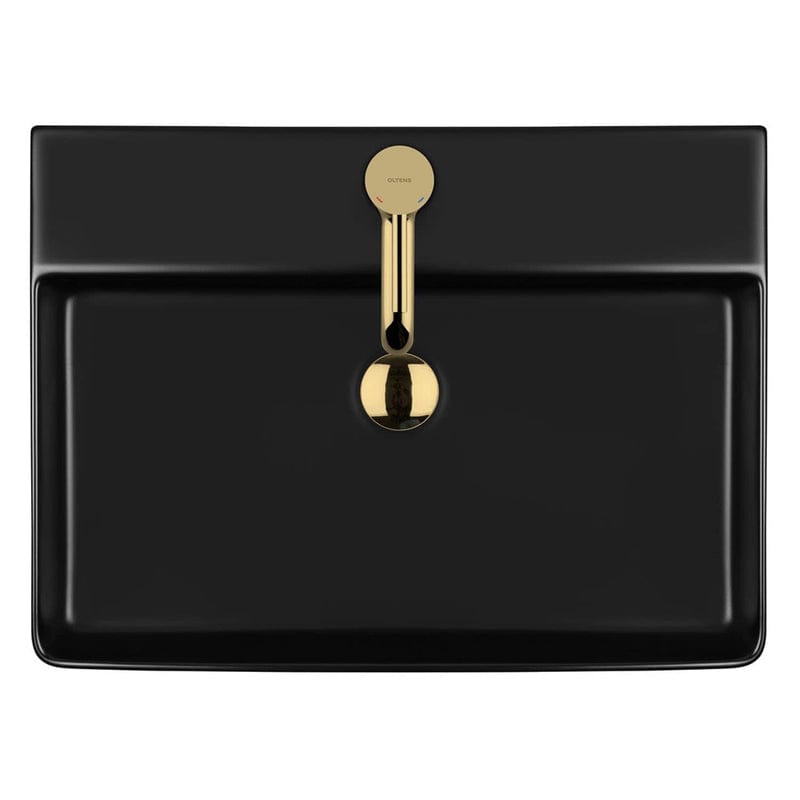 OLTENS Duve Aufsatzwaschbecken rechteckig 60 x 42 cm, mit Hahnloch, mit SmartClean