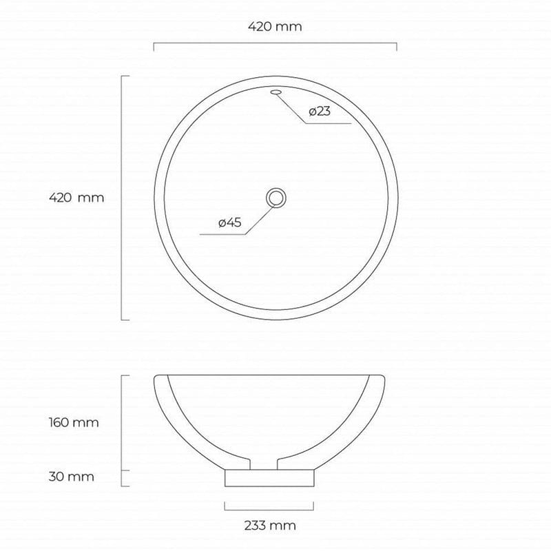 OLTENS Fana Aufsatzwaschbecken rund Ø 42 cm, mit SmartClean