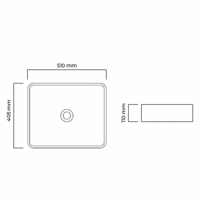 OLTENS Forde opzetwastafel rechthoekig