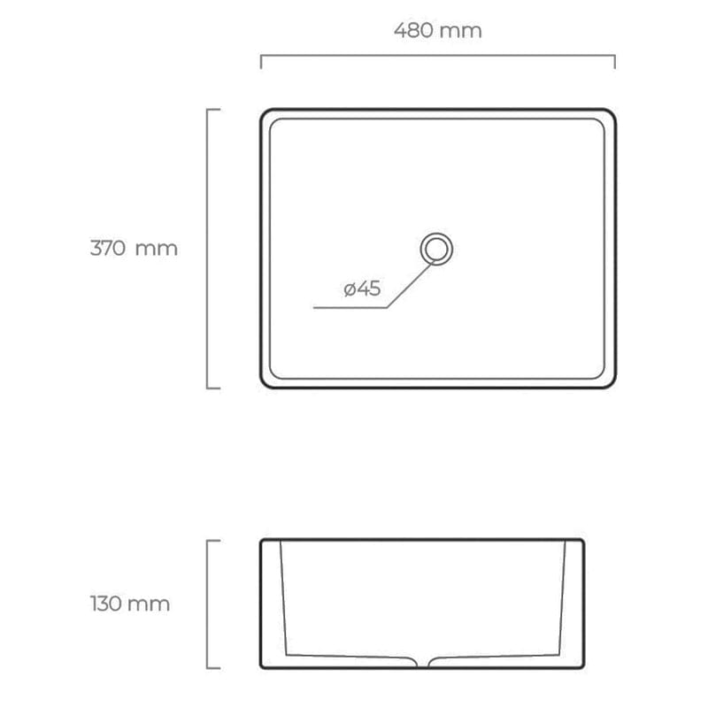 OLTENS Forde Aufsatzwaschbecken rechteckig 48 x 37 cm