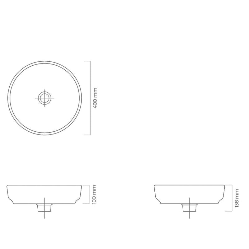 OLTENS Fossa Aufsatzwaschbecken rund Ø 40 cm