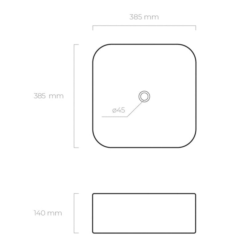 OLTENS Hadsel opzetwastafel rechthoekig 50 x 40 cm