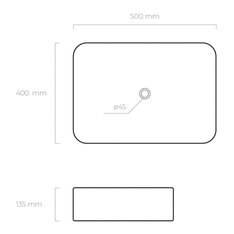 OLTENS Hadsel Aufsatzwaschbecken rechteckig 50 x 40 cm
