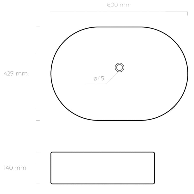 OLTENS Hamnes Aufsatzwaschbecken oval 60 x 42,5 cm, mit SmartClean