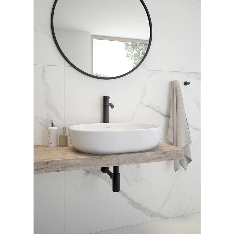 OLTENS Hamnes Aufsatzwaschbecken oval 60 x 42,5 cm, mit SmartClean