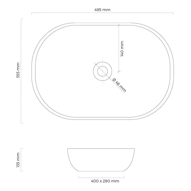 OLTENS Hamnes Dun Opzetwastafel