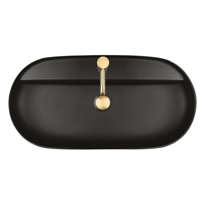 OLTENS Hamnes Thin Aufsatzwaschbecken oval 80 x 40 cm, mit Hahnloch, mit SmartClean