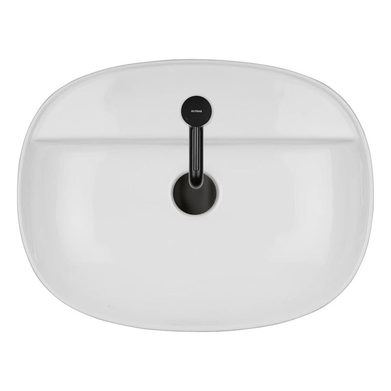 OLTENS Hamnes Thin Aufsatzwaschbecken oval mit Hahnloch