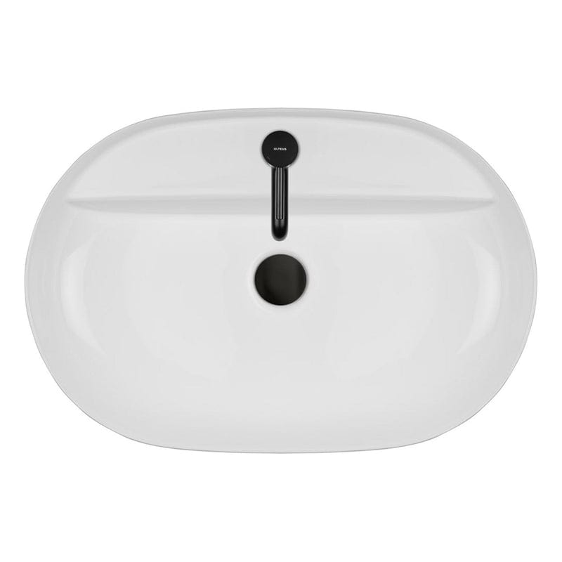 OLTENS Hamnes Thin Aufsatzwaschbecken oval mit Hahnloch