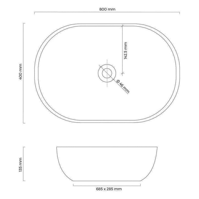 OLTENS Hamnes Dun Opzetwastafel