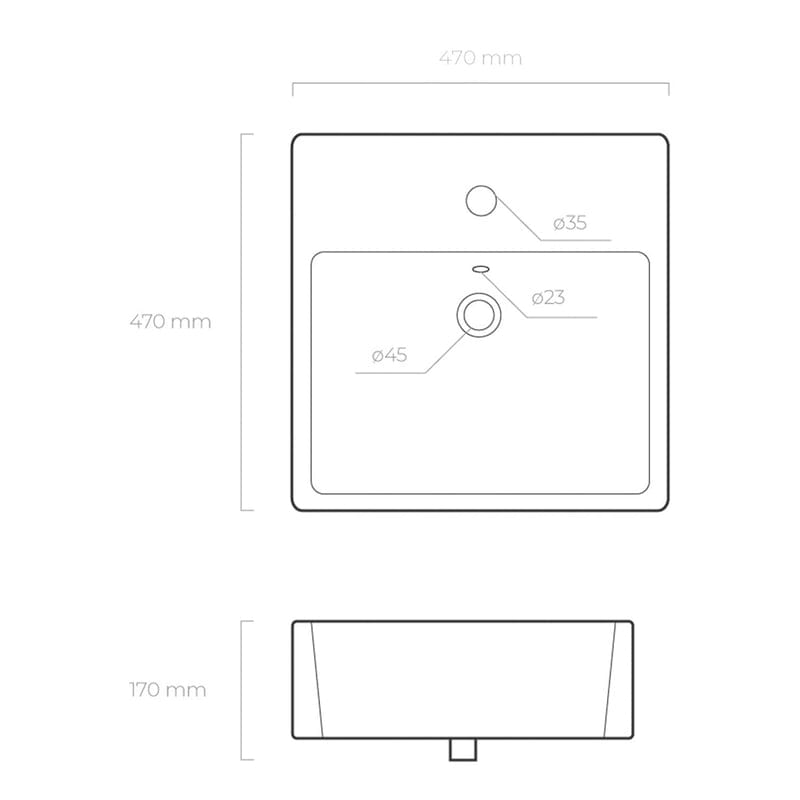 OLTENS Hyls opzetwastafel met kraangat