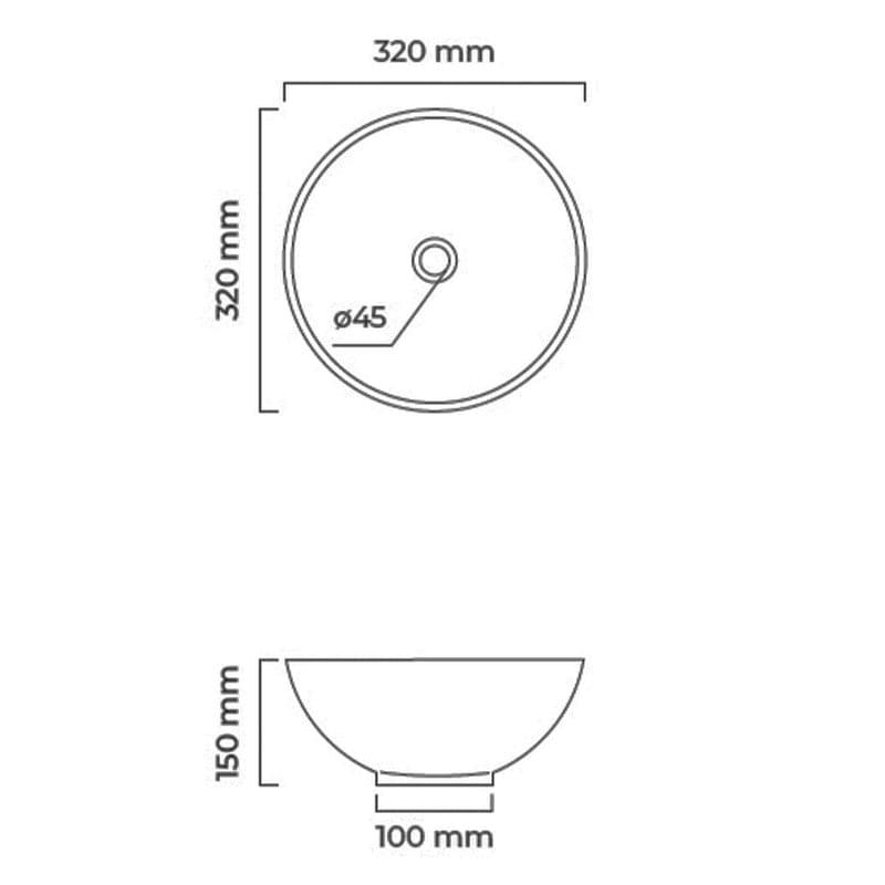 OLTENS Jagala Aufsatzwaschbecken rund Ø 32 cm, mit SmartClean