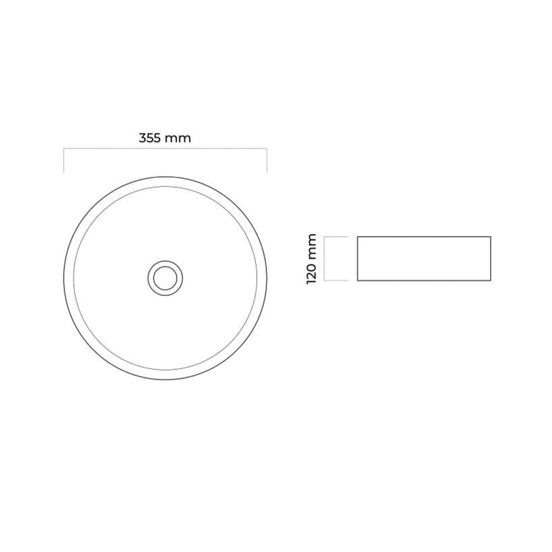 OLTENS Lagde Aufsatzwaschbecken rund Ø 35,5 cm, mit SmartClean