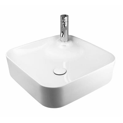 OLTENS Lysake Aufsatzwaschbecken quadratisch 42,5 x 42,5 cm, mit Hahnloch