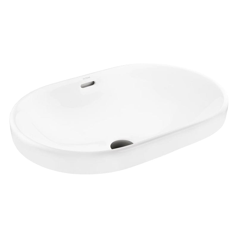 OLTENS Tive Aufsatzwaschbecken oval 61 x 40 cm, mit SmartClean