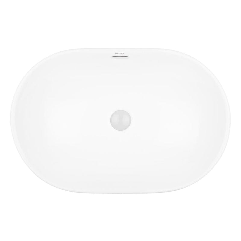 OLTENS Tive Aufsatzwaschbecken oval 61 x 40 cm, mit SmartClean