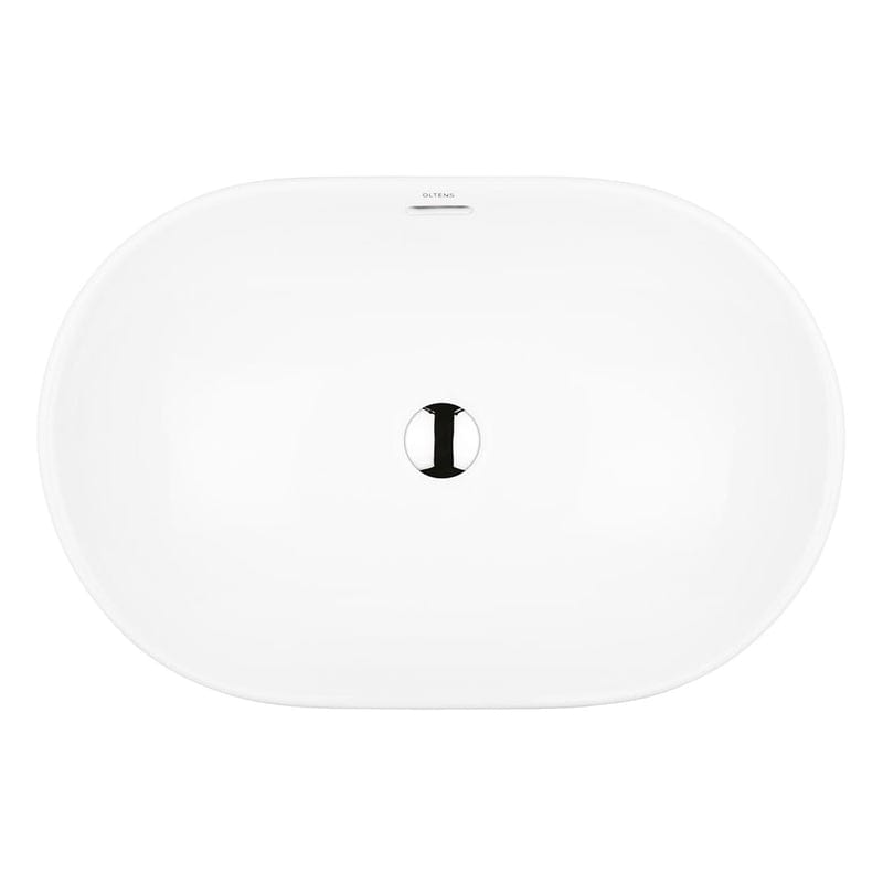 OLTENS Tive Aufsatzwaschbecken oval 61 x 40 cm, mit SmartClean
