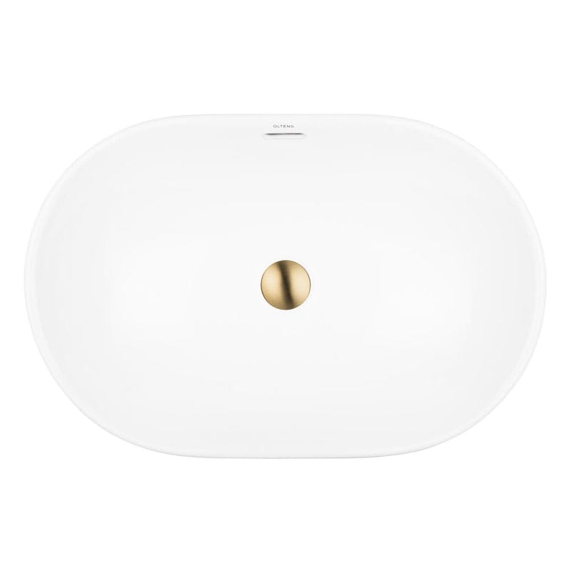 OLTENS Tive Aufsatzwaschbecken oval 61 x 40 cm, mit SmartClean