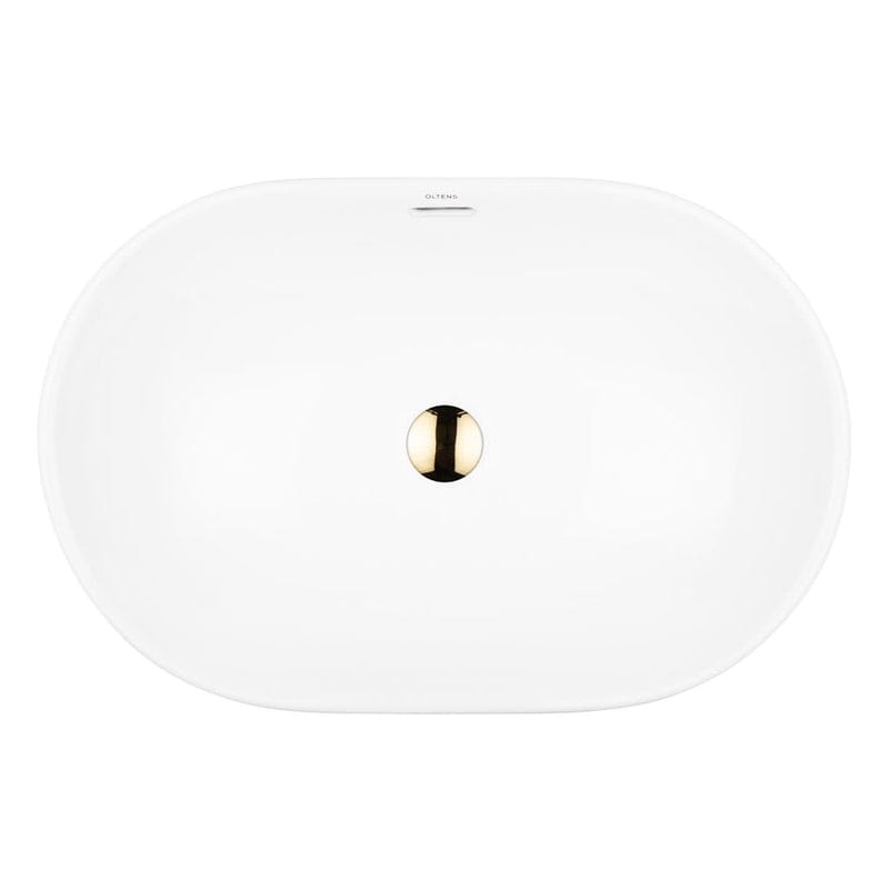 OLTENS Tive Aufsatzwaschbecken oval 61 x 40 cm, mit SmartClean