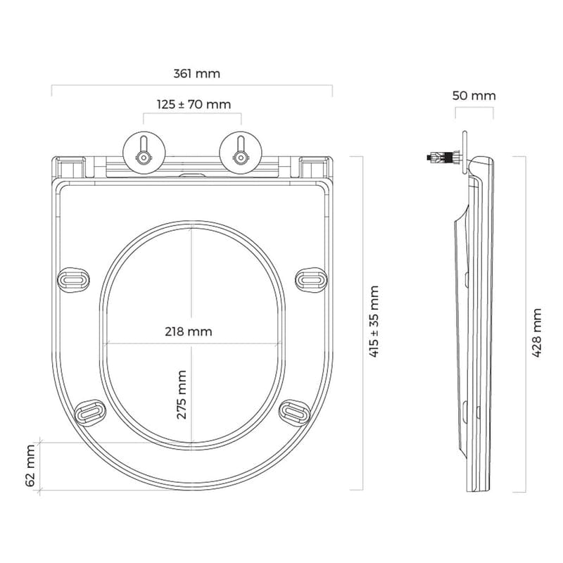 OLTENS Hamnes Kort WC-Sitz mit Absenkautomatik