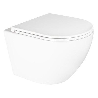 OLTENS Hamnes Kort Tiefspül-Wand-WC PureRim 37 x 49 cm, Set mit WC-Sitz, mit SmartClean
