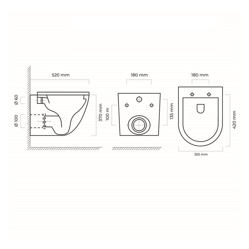OLTENS Hamnes Stille Tiefspül-Wand-WC PureRim 35,5 x 52 cm, mit SmartClean