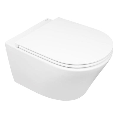 OLTENS Jog Tiefspül-Wand-WC PureRim 36 x 52 cm, Set mit Slim WC-Sitz