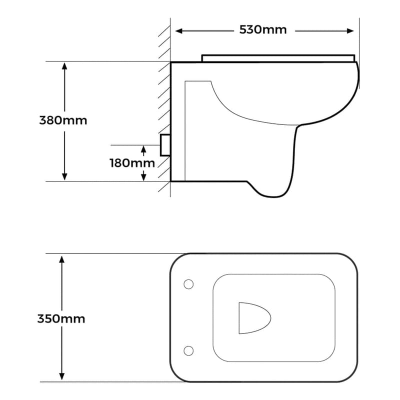 OLTENS Ribe Tiefspül-Wand-WC PureRim 35 x 53 cm, Set mit WC-Sitz